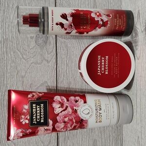 Bath & Body Works Japanese Cherry Blossom 3pc Set Wash, Butter, Mist